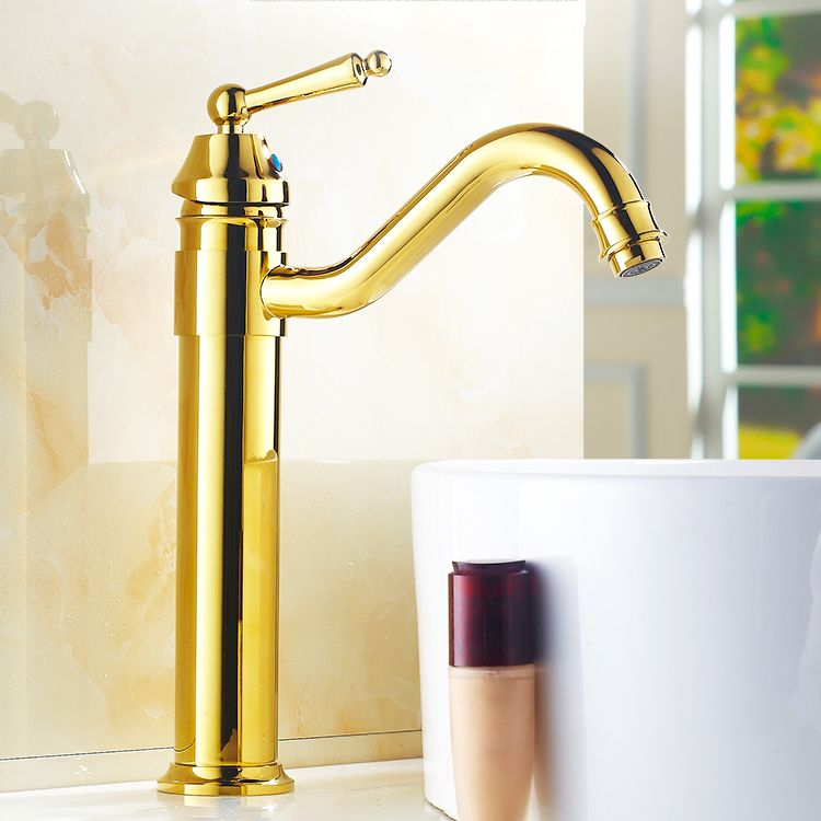 Lever Handle Basin Lavatory Faucet Farmhouse Circular Bathroom Faucet