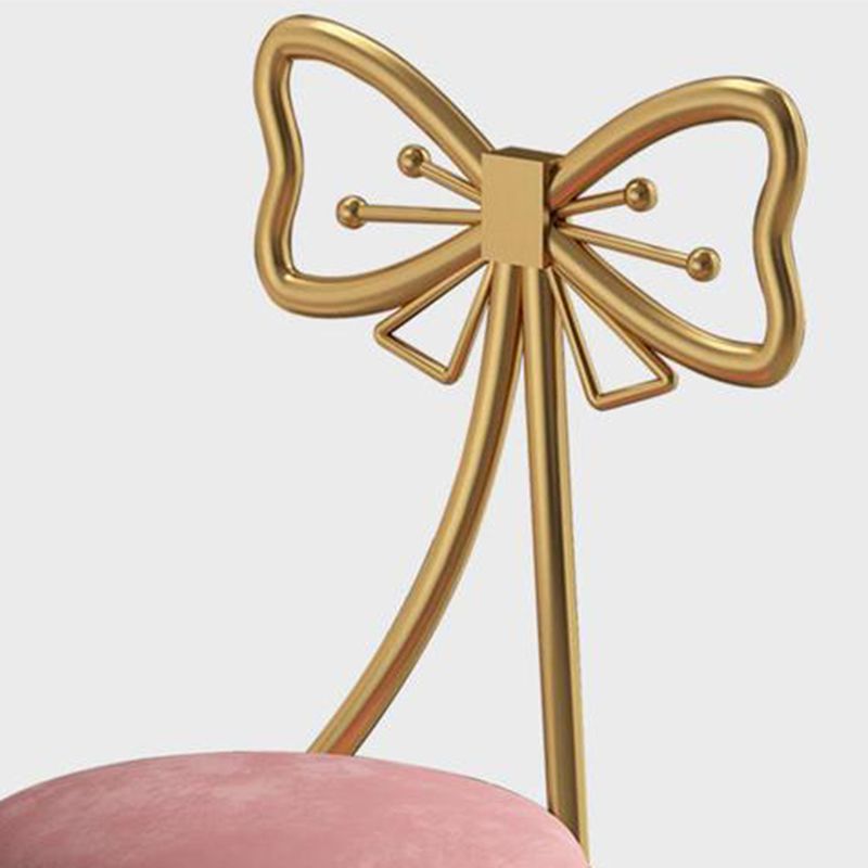 Glam Style Velvet Armless Chair Metal Dining Chair for Restaurant Use