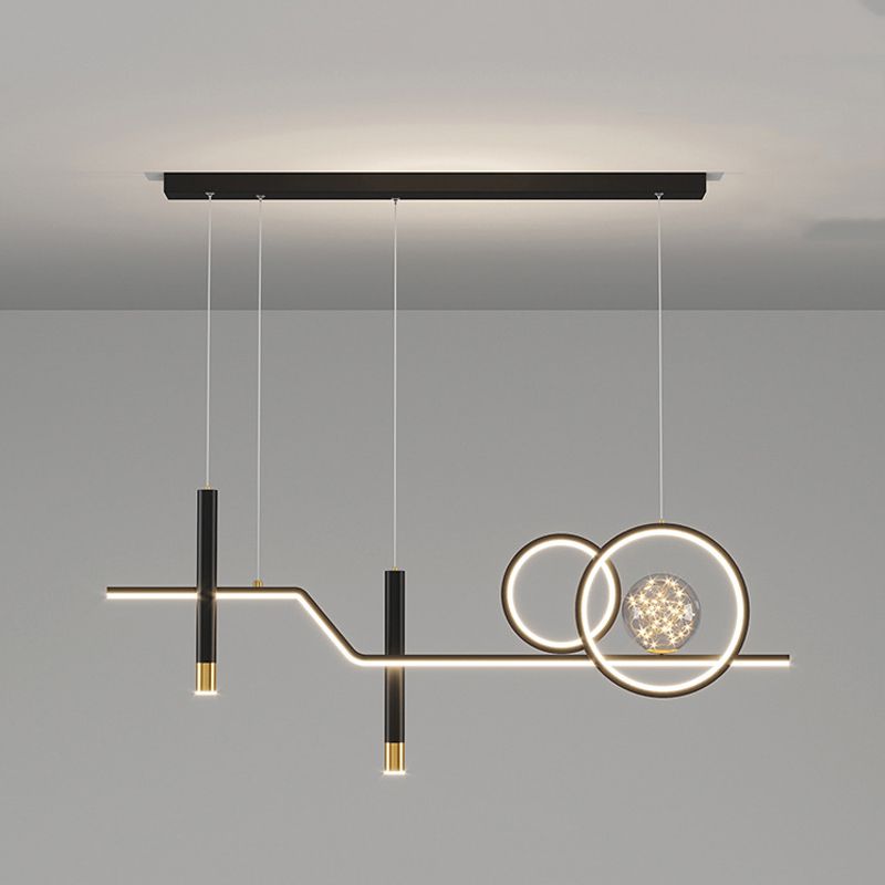 6-Lights Modern Style Island Pendants Metal Pendant Lights for Dining Room