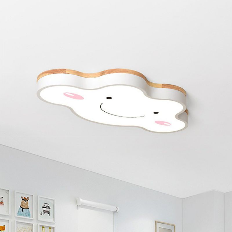 Acrylic Smiling Cloud LED Flush Mount Cartoon Flushmount Ceiling Light for Nursery