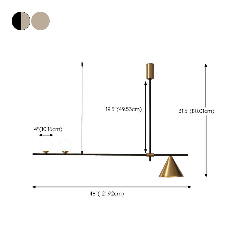 Modern Simple Island Light Glass Hanging Light for Dining Room