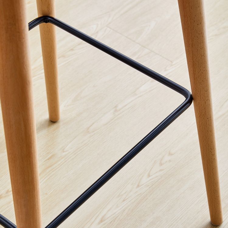 Contemporary Acrylic Backrest Counter High Stool with Wooden Base