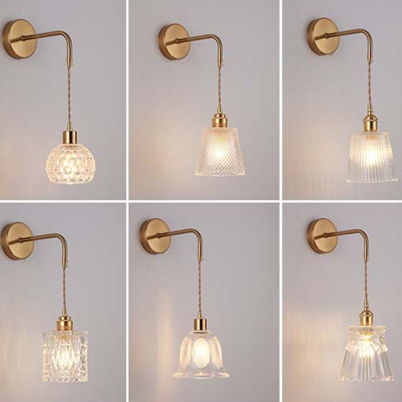 Cylindrical Sconce Light Fixture Nordic Light Extravagant Style Glass 1 Light Sconces