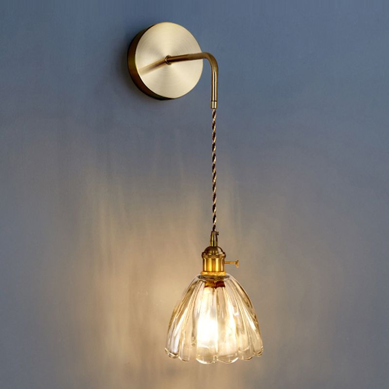 Nordic Style Wall Light Geometry Shape Wall Lamp with Glass Shade for Bedroom