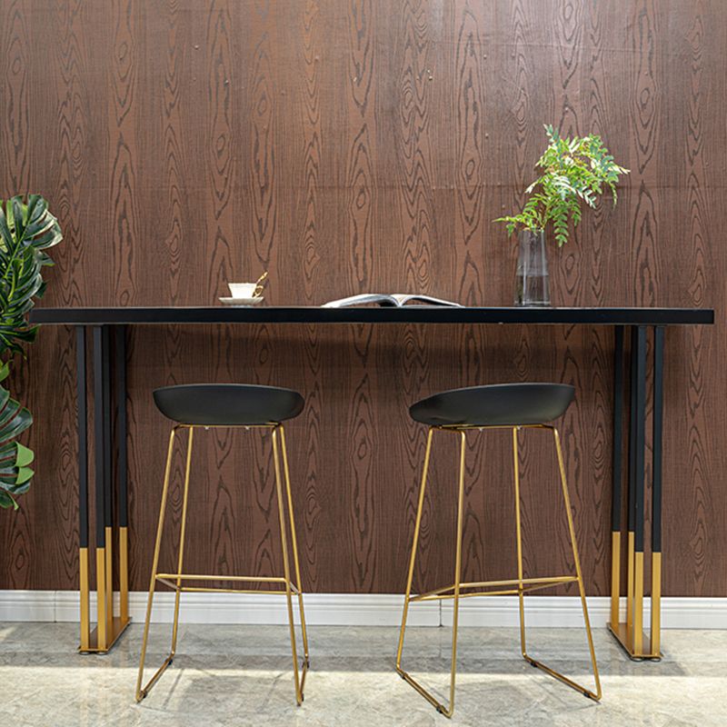 Glam Wooden Bar Dining Table Rectangle Bar Table for Cafe And Breakroom