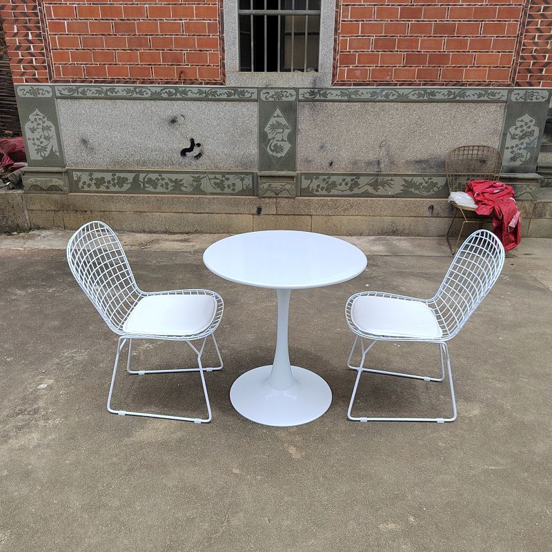 Black Metal Bistro Table Set 3/4/5 Pcs Contemporary Bistro Set