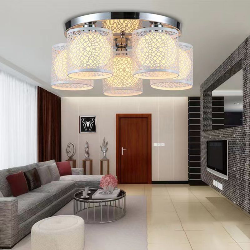 Modern Style Ball Shape Flush Mount 5-Lights Glass Ceiling Light for Bedroom
