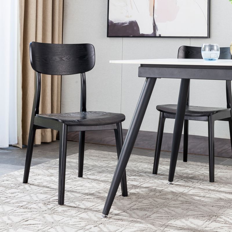 Wood Industrial Style Dining Chair Indoor-Outdoor Open Back Dining Side Chair