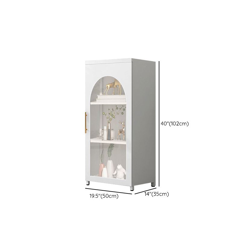 Scandinavian 13.77" Wide 1-door Metal  Accent Cabinet in White