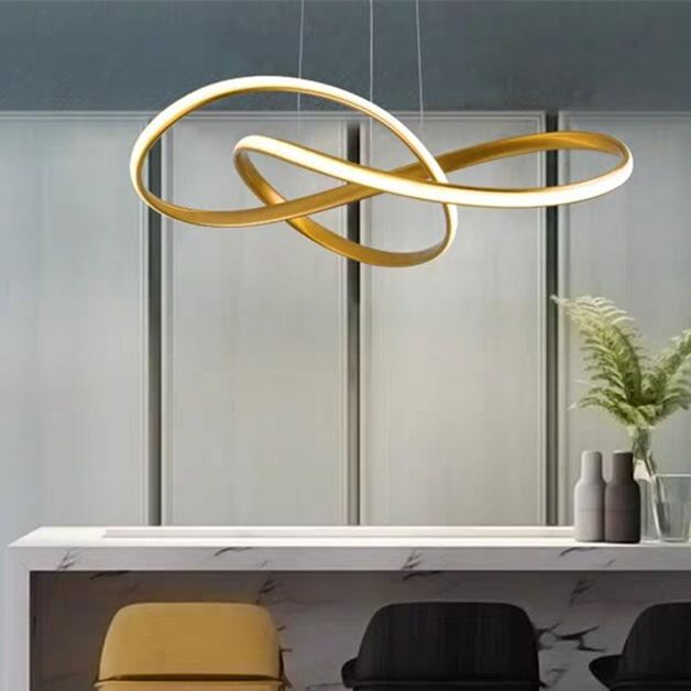 Nordic Linear Chandelier Single Light LED Chandelier Pendant for Living Room