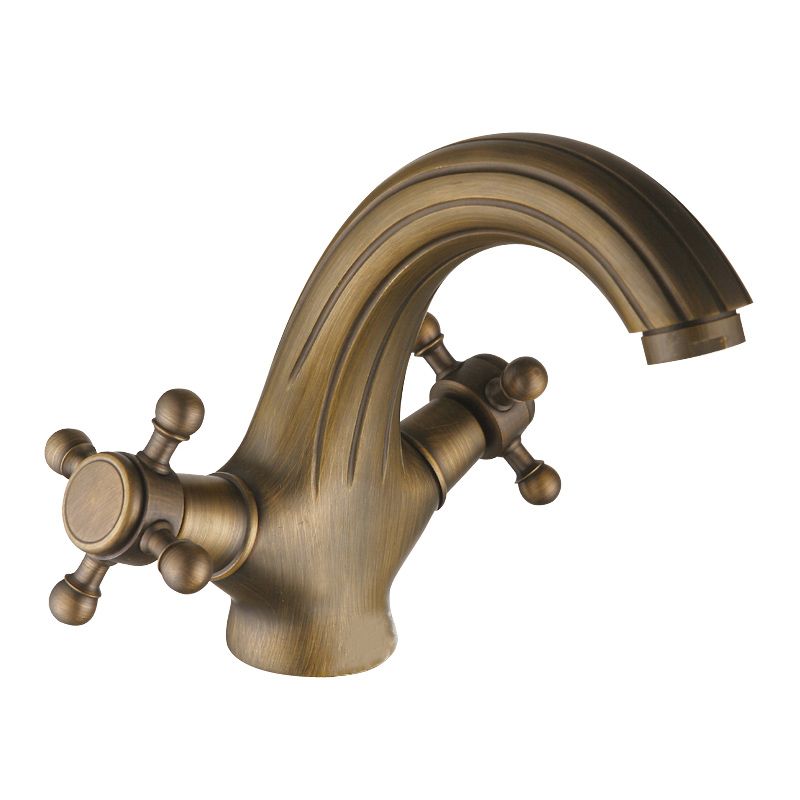 Industrial Wide Spread Bathroom Cross Handles Centerset Faucet