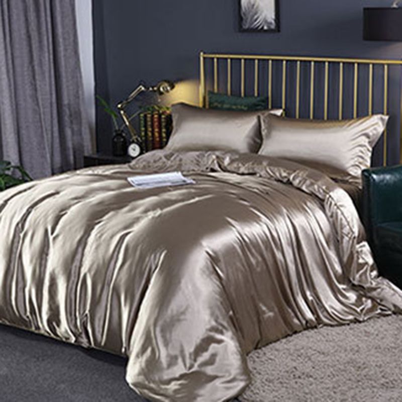 Silk Bed Sheet Set Ultra Soft Elegant Fitted Sheet for Bedroom