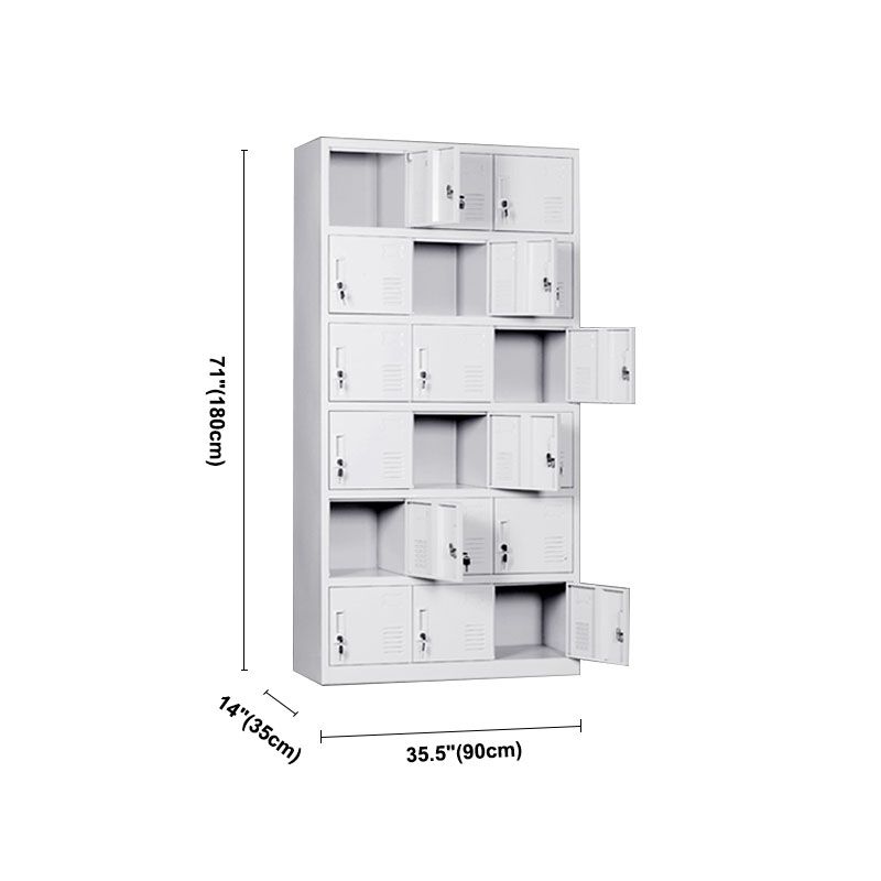Contemporary Style Wardrobe Armoire Metal Non-Hanging Armoire with Locks