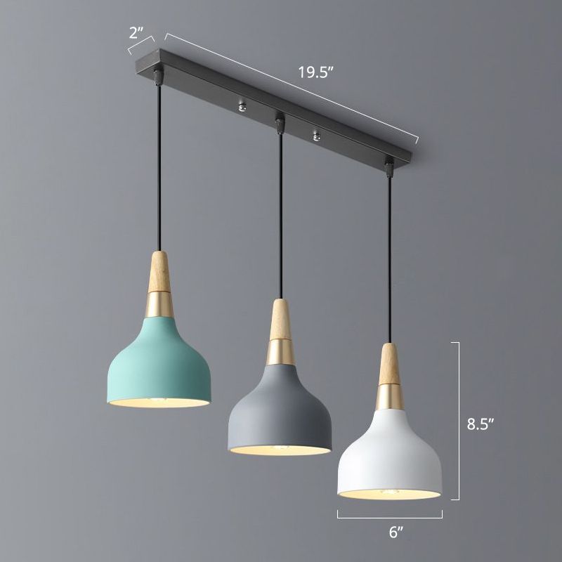 Drop-artige Multi-Pendelleuchte Nordic Metal 3 Lampen Esszimmerhängeberechnung Leuchte