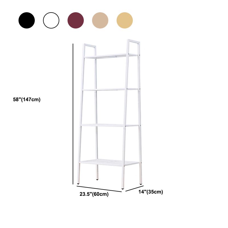 Contemporary Metal Bookcase Open Shelf Bookshelf for Study Room