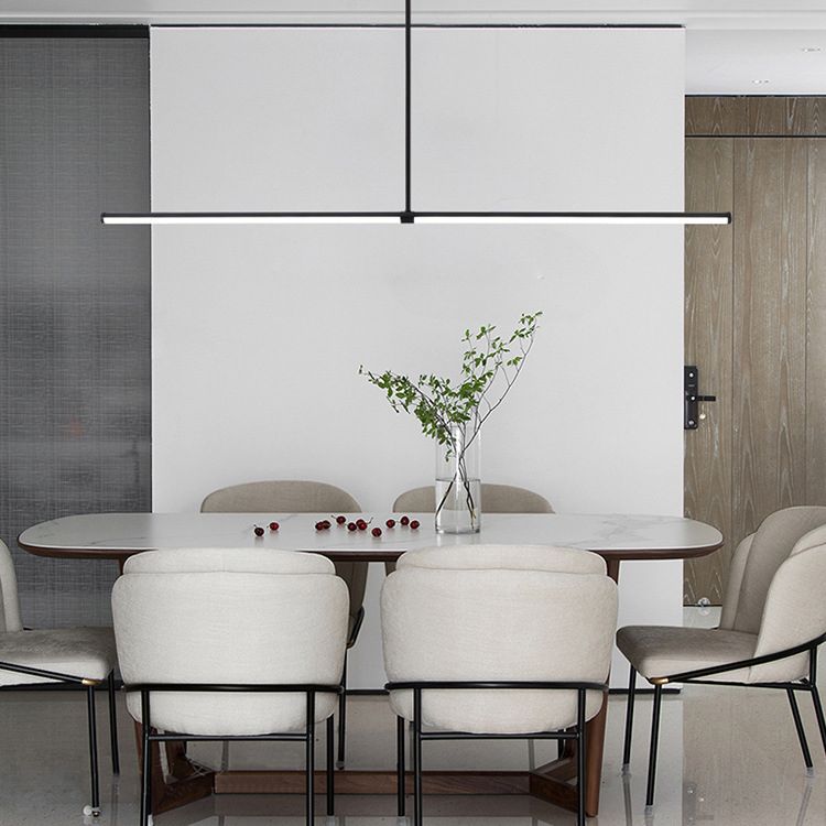 Slim Island Lighting Fixtures Metal Modern Simplicity Island Lighting Ideas for Restaurant