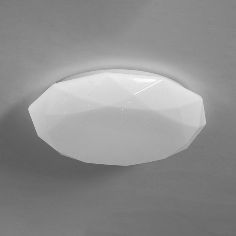 Modern Style Geometry Ceiling Light Metal 1 Light Ceiling Lamp for Bedroom in White