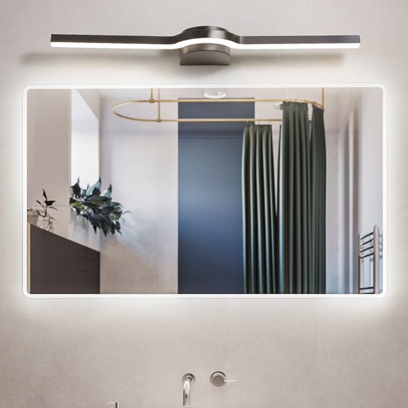 Luz de espejo de tocador LED lineal Luz de pared de baño de metal simple y elegante