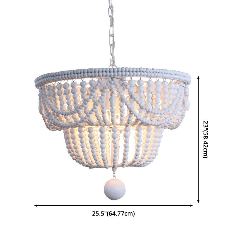 Korbförmige hölzerne Anhänger Kronleuchter Landstil Deckenhängung Lampe