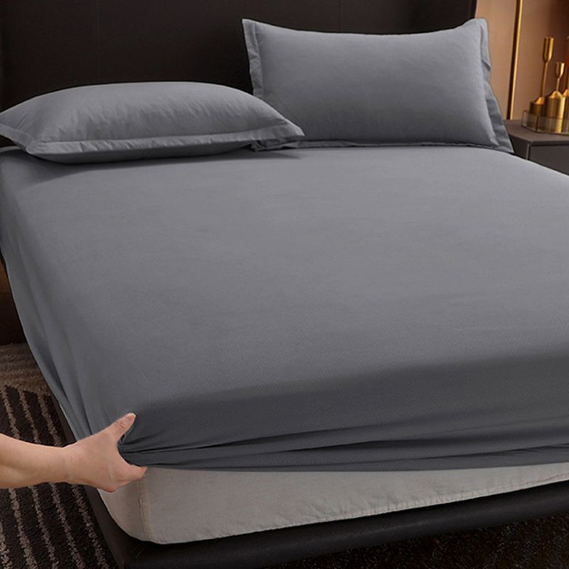 Solid Color Cotton Sheet Set 1 and 2-Piece Breathable Percale Bed Sheets