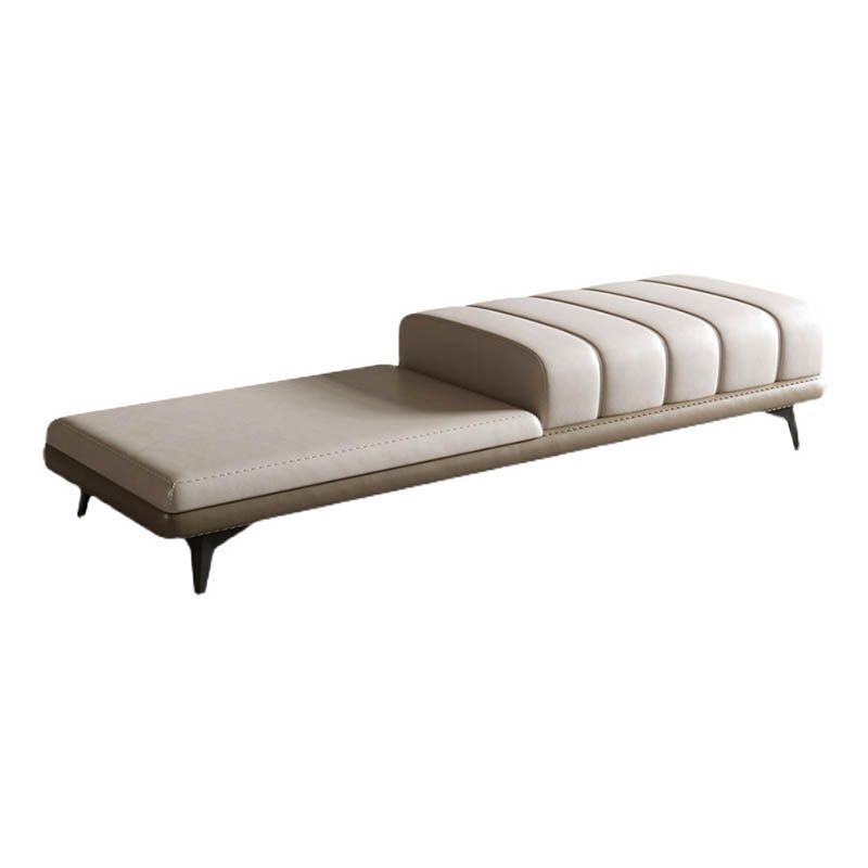 Modern Entryway Bench Rectangle Seating Bench with Upholstered and Metal Base