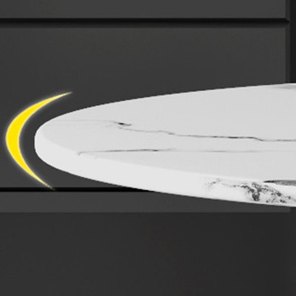 White Stone Top 1/5 Pieces Dining Set Glam Style Kitchen Set for Dining Room