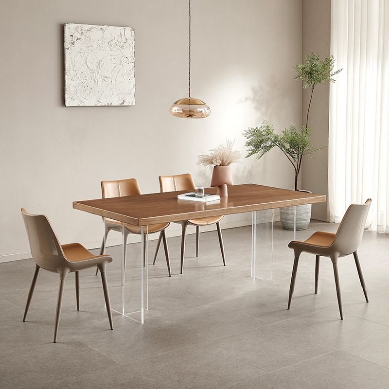 Modern 1/2/5/7 Pieces Rectangle Dining Set Solid Wood Dining Table with Chairs