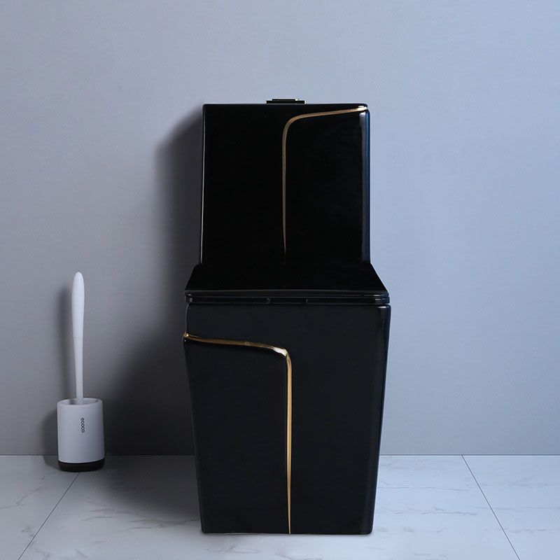 Household Water-saving Toilet Siphon One-piece Large-diameter Toilet in Black Finish