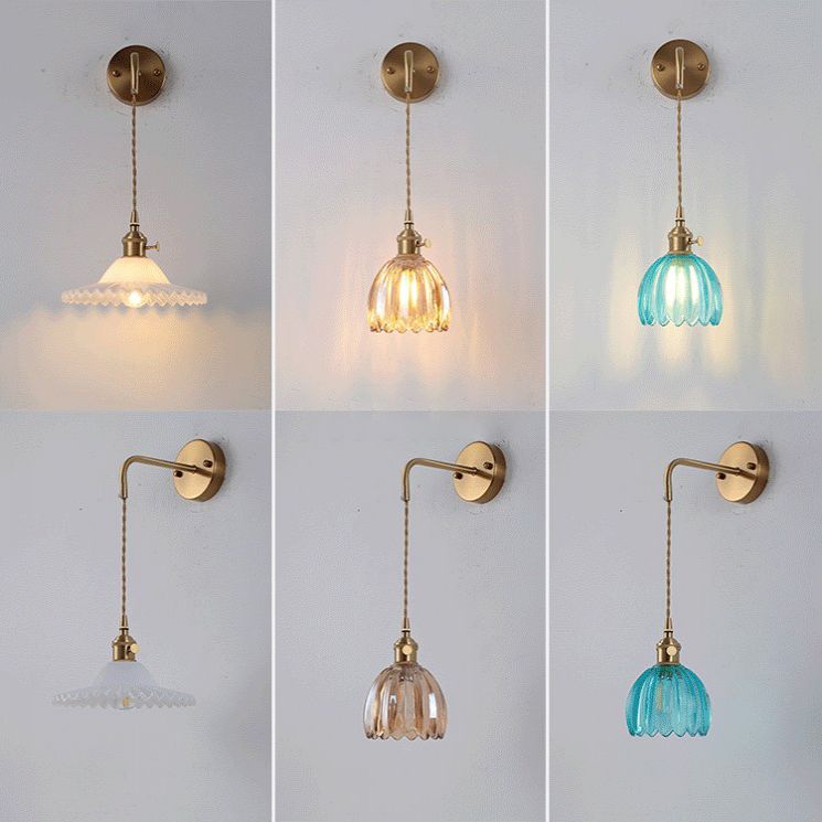 1 Light Geometric Wall Lights Industrial Style Glass Wall Lighting Ideas
