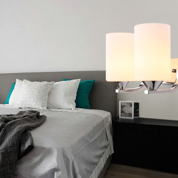 Ultra-moderne Zylinderwandleuchte milchigglaswandmontierte Leuchte für Schlafzimmer