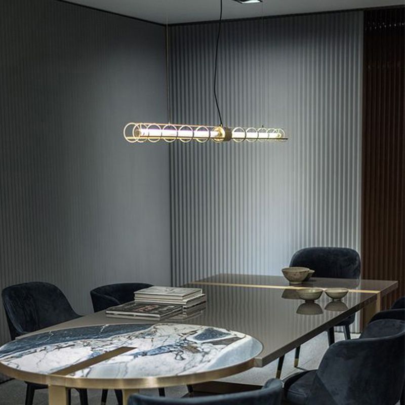 Contemporary Style Linear Hanging Pendant Light Metal 1- Light Pendant Light Fixture