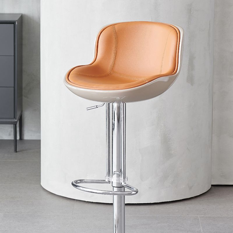 Industrial Bar Stool Leather Adjustable Counter Stool with Swivel