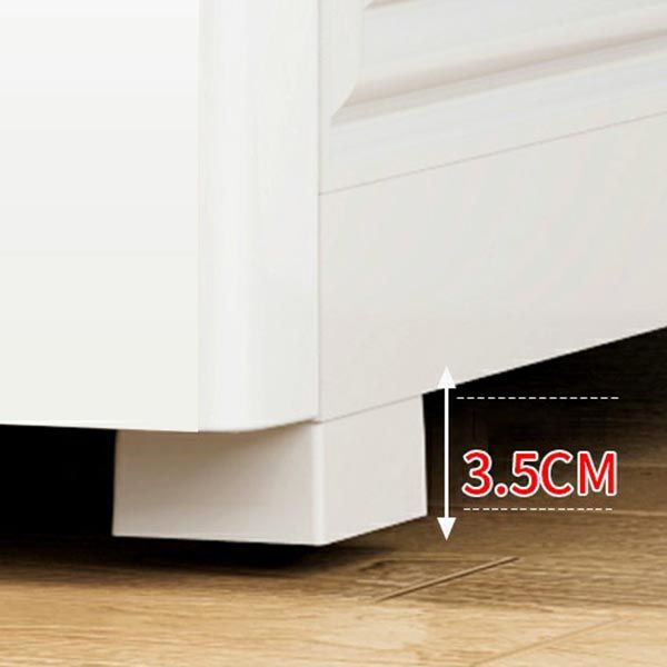 White Plastic Armoire, 2-Door Wardrobe With 2-Drawers and Clothing Rod