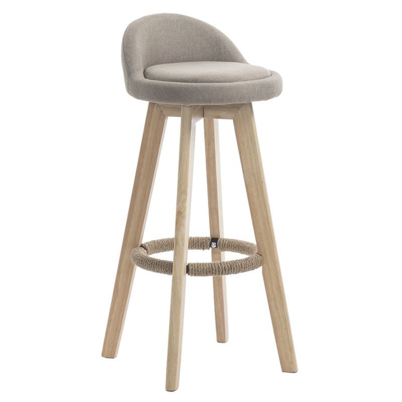 Contemporary Wood Stool Fabric Cushion in Matte Finish for Indoor