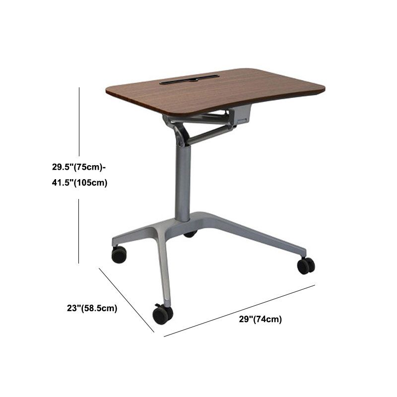 Contemporary Office Desk Rectangular Standing Desk Converter with Caster Wheels