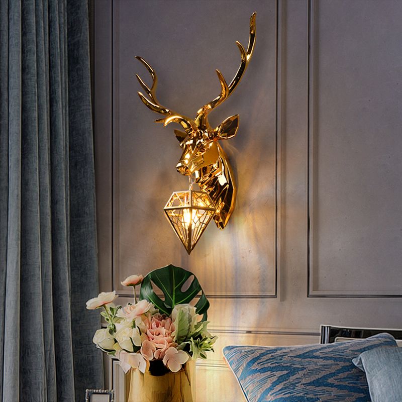 Postmodern Wall Sconce 1 Head Antler Wall Mounted Light Fixture for Living Room