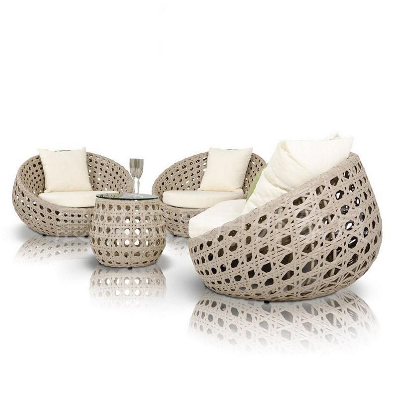 Willow Vine Outdoor Sofa Arc Shape Contemporary Style Seating in Light Wood