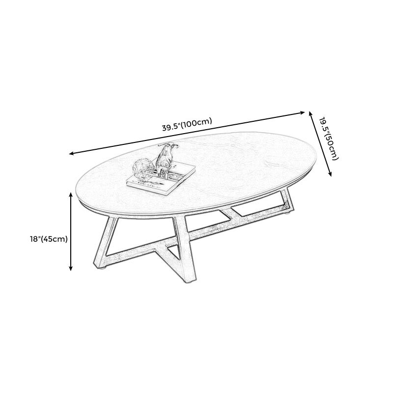 Modern Faux Marble Oval Coffee Table with Black/grey/white Top
