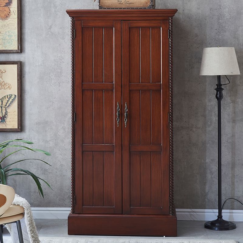 Birch Wardrobe Cabinet Traditional Hinged Wardrobe Armoire for Home