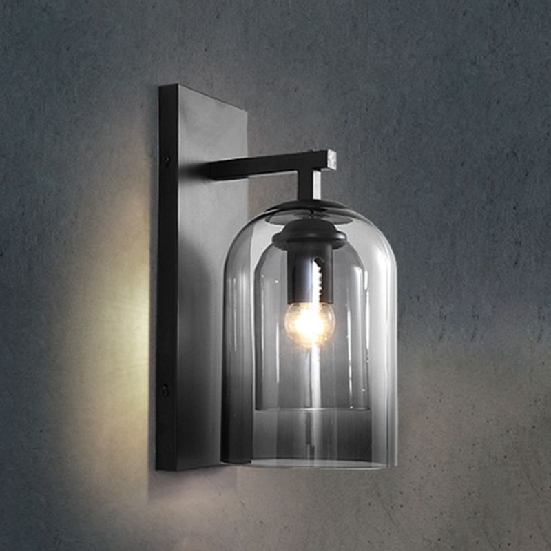 Glass Geometric Shape Sconce Light Modern-Style 1-Light Wall Light Fixtures