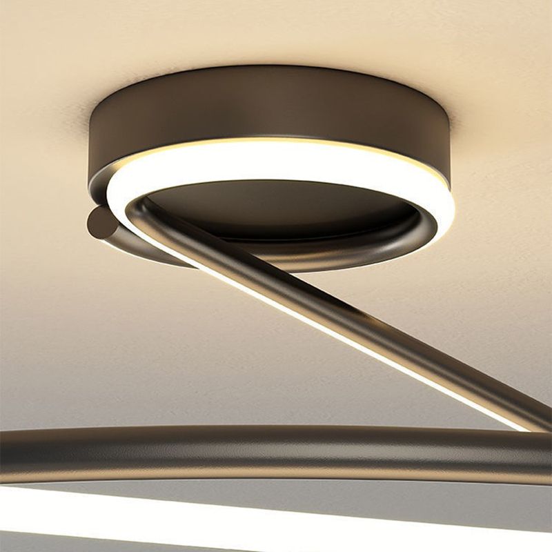 Linear Metal Ceiling Light Nordic LED Flush Mount Light for Living Room