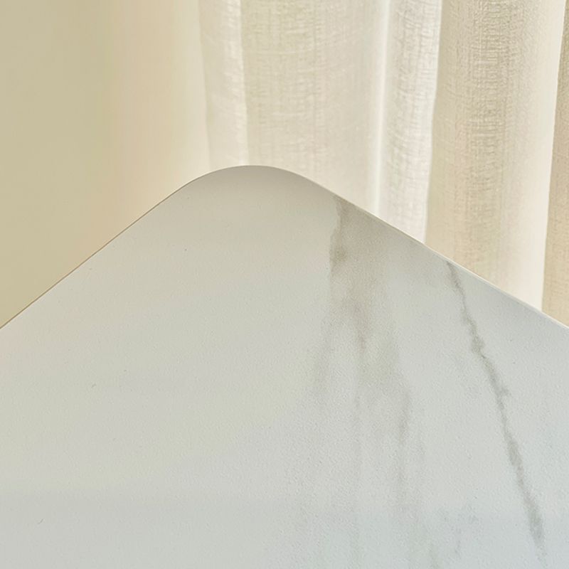 Rectangle Stone Top Bistro Table Modern Pub Table with Solid Wood Frame