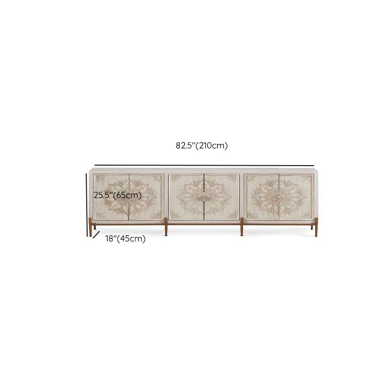 White Knobs Wood Cabinets Included Accent Cabinet with Straight Legs