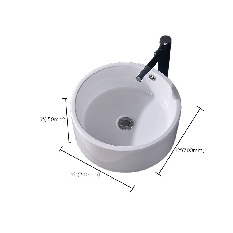 Modern Vessel Bathroom Sink Rectangular Porcelain Basin Sink (Not Include Faucet)