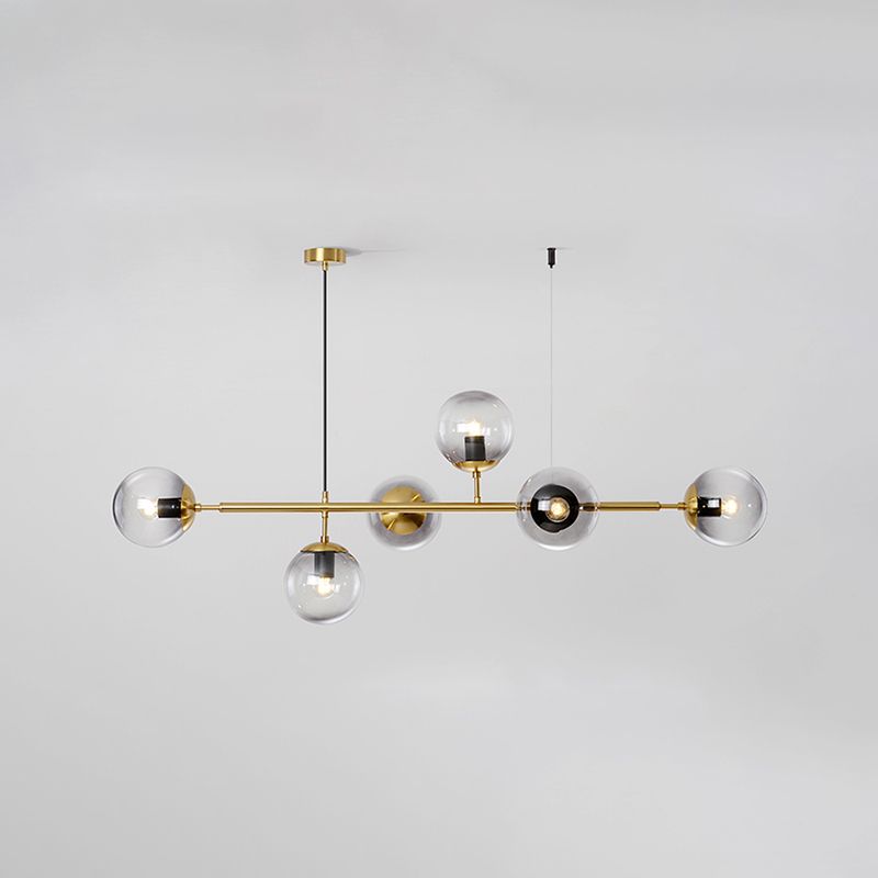 Nordic Style Hanging Lamp Ball Shape Shade Island Light Fixture for Bedroom