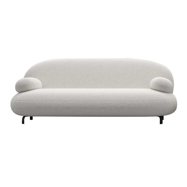 Standard Round Arm Sofa Modern Minimalist Fabric Sofa in White