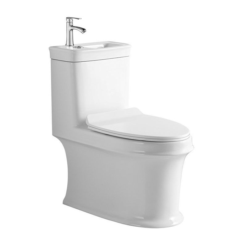 Modern Porcelain Toilet Floor Mount Siphon Jet One-Piece Toilet Flush Toilet