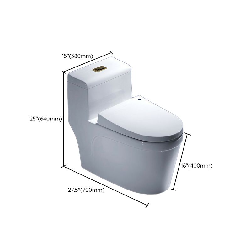 Traditional Toilet Bowl One Piece Floor Mounted Siphon Jet Porcelain Toilet