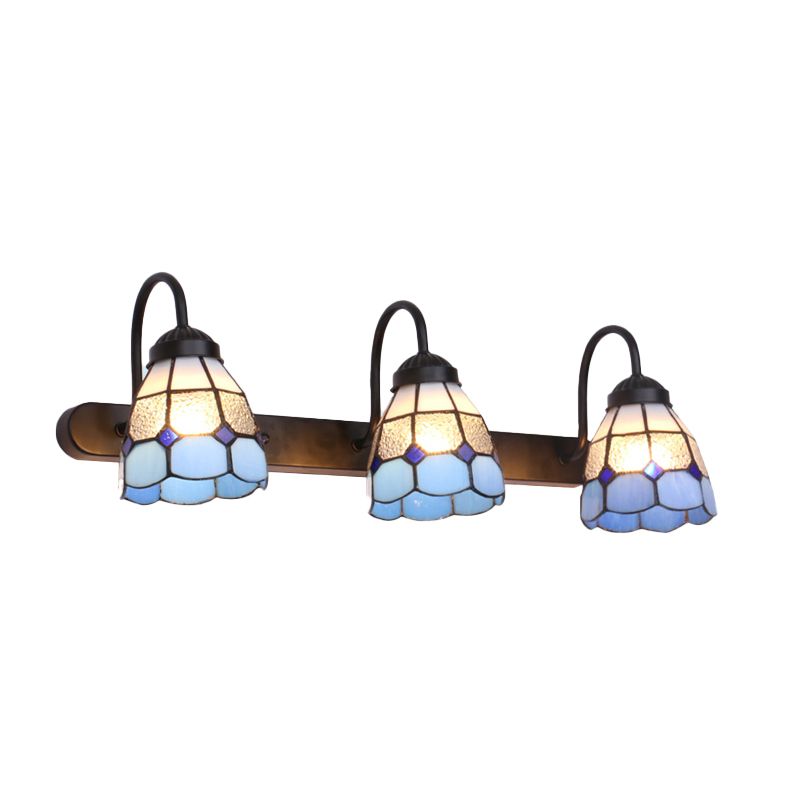 Handcrafted Art Glass Wall Lamp Tiffany Bell Shaped Bathroom Vanity Light