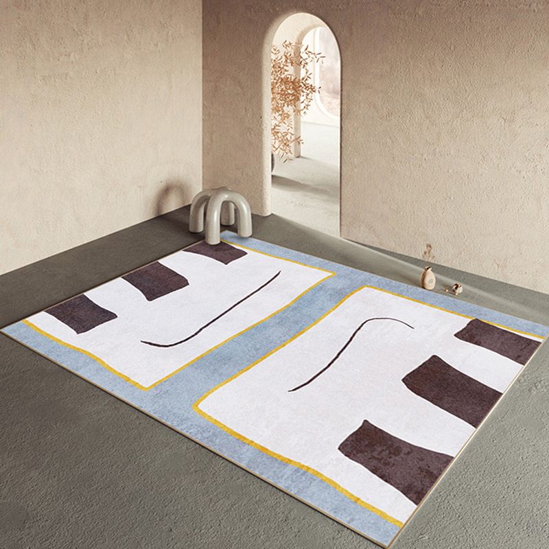 Multicolor Parlor Rug Novelty Colorblock Rug Polypropylene Machine Washable Non-Slip Backing Area Rug